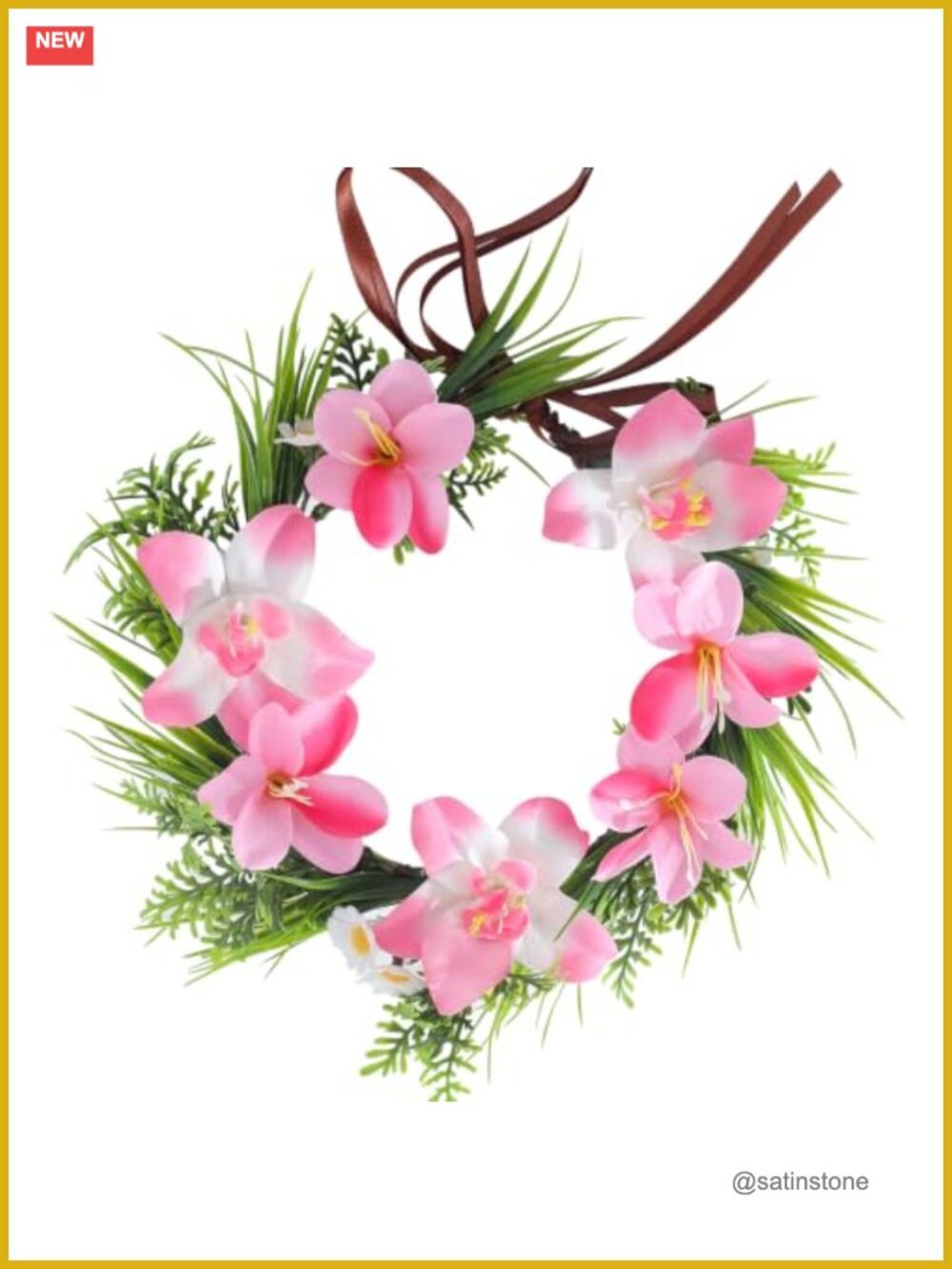 Hawaiian Flower Crown Headband Floral Headpiece for Women Luau Party